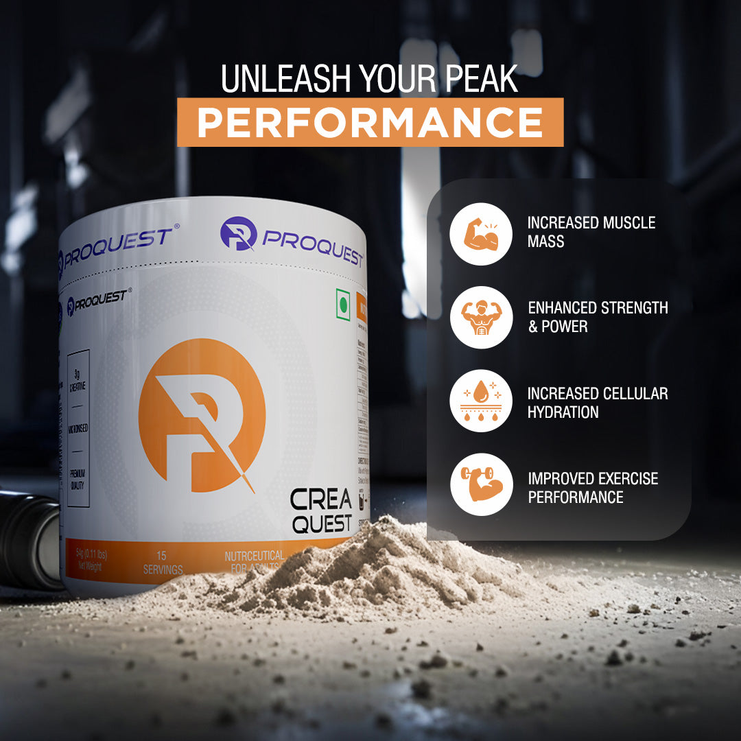 Crea Quest orange Flavour Creatine Monohydrate, instantly soluble & Rapid absorption