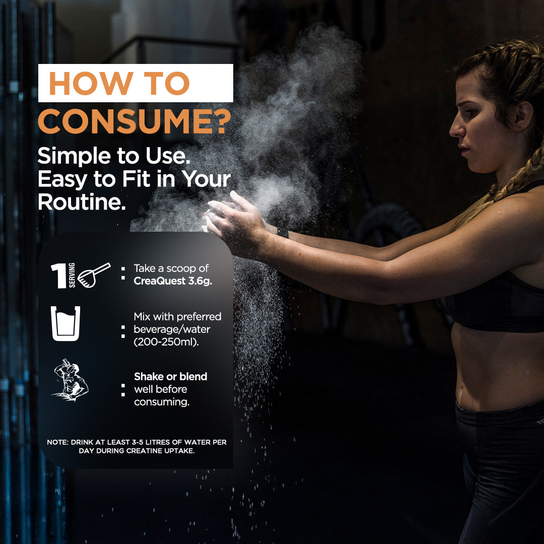 Crea Quest orange Flavour Creatine Monohydrate, instantly soluble & Rapid absorption