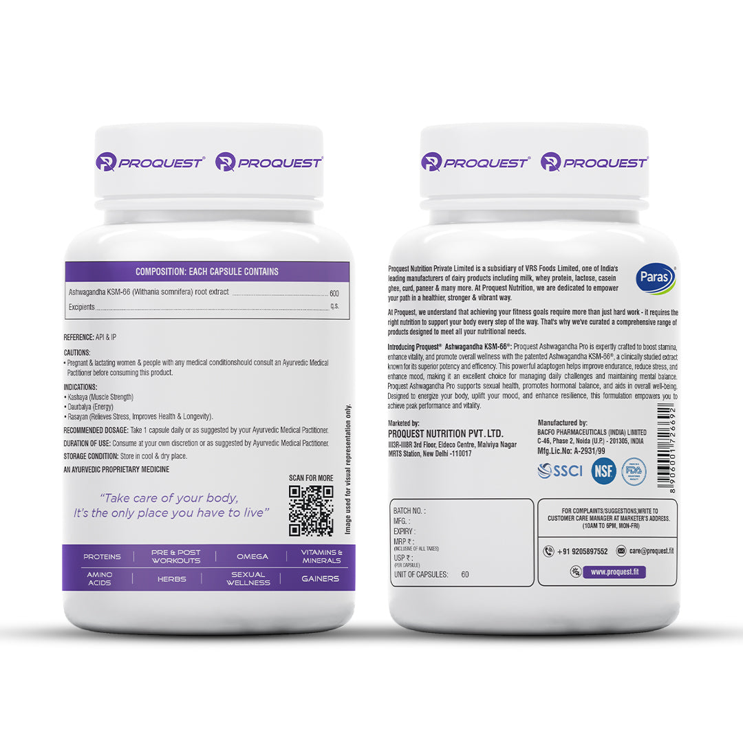 Ashwagandha KSM-66 with 5% withanolides 60 Capsules