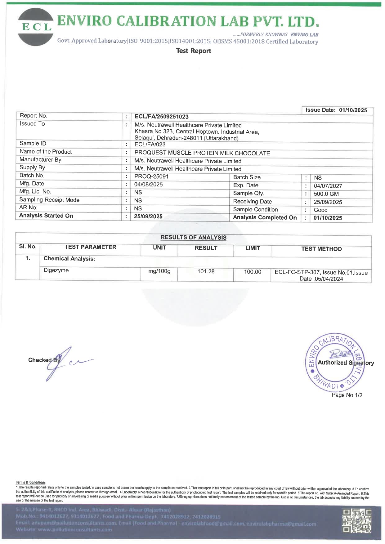 Proquest Muscle Protein with 24Gm Protein for Muscle Recovery & Gut Health - With Probiotics & Digezyme® Enzymes No Added Sugar Milk Chocolate Flavour - Men and Women