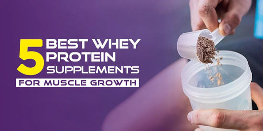 Person scooping chocolate whey protein powder into a clear shaker bottle for muscle growth