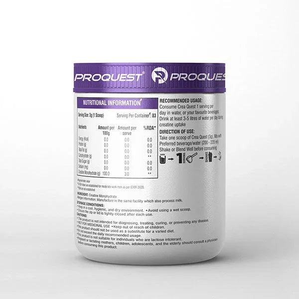 Crea Quest (Creatine Monohydrate), instantly soluble & Rapid absorption