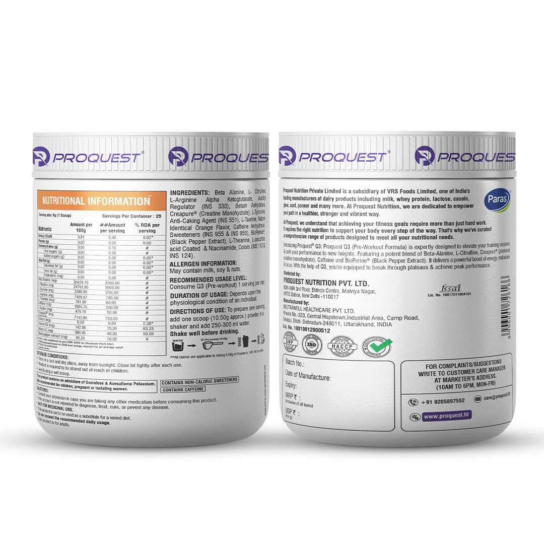 Proquest Nutrition Q3 Pre-Workout