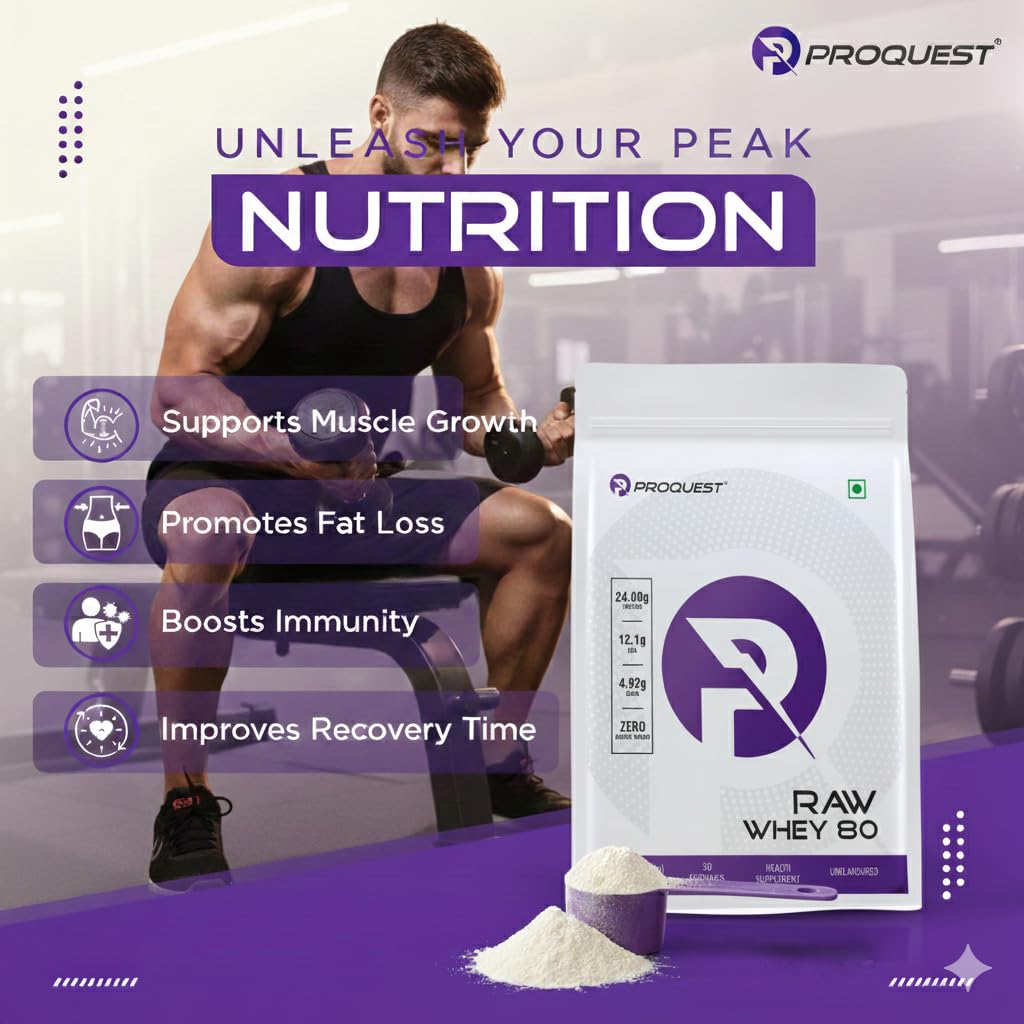 Raw Whey Protein 80% Concentrate, designed to fuel your fitness journey with high-quality protein.