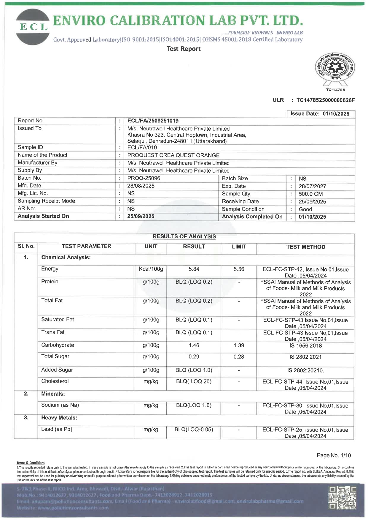 Crea Quest orange Flavour Creatine Monohydrate, instantly soluble & Rapid absorption