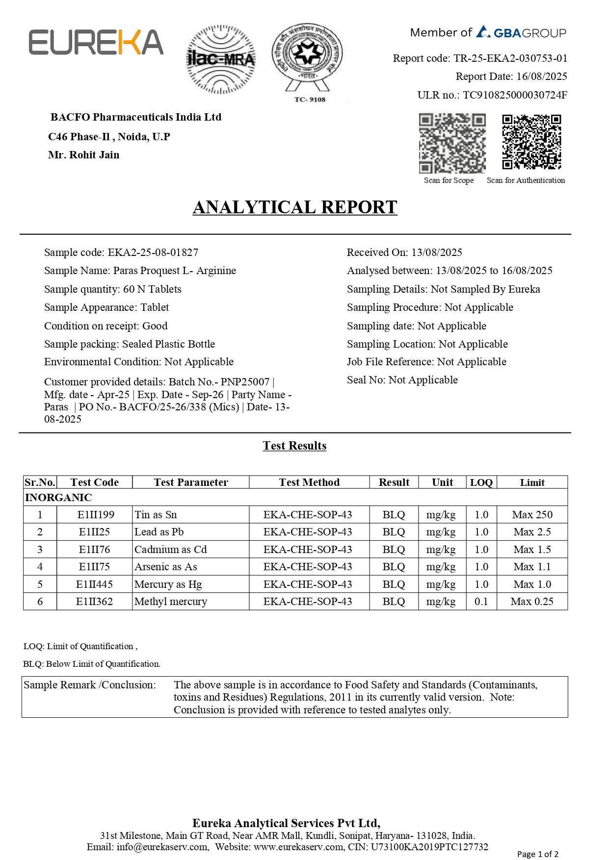 Proquest L-Arginine Supplements Tablet 60 - Supports Endurance, Blood Flow, Performance, Stamina & Muscle Recovery