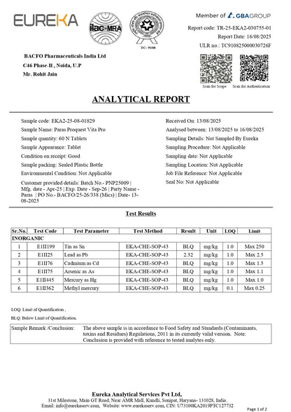 Vita Pro multivitamin 60 tablet for overall health and vitality.