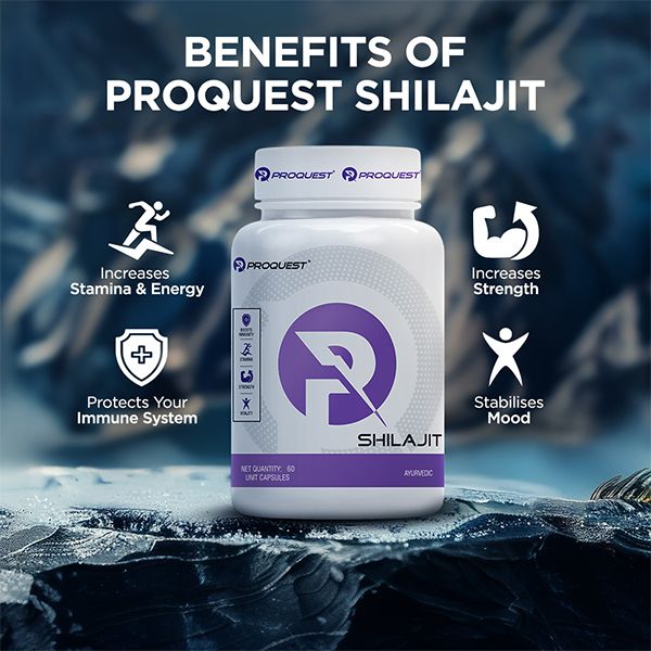 Proquest Shilajit 500mg – 60 Capsules for Energy & Stamina